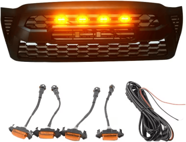 LED Grille Amber Lights Fit For Tacoma Grille 2005-2011 (Color: Black)