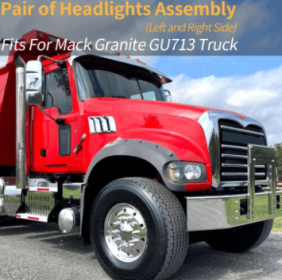 Headlight Assembly Fit For Mack Granite GU713, Left Driver Side And Right Passenger Side Headlight Assembly Both Sides Compatible With Select Mac (Option: ABS)