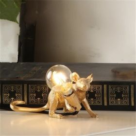 Nordic Creative Resin Mini Animal Mouse Light (Option: Golden-Prone position-AU)