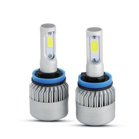 Series F-S2 H11 28W-LED Silver COB Integrated Automotive Front Headlights (Color: Silver)
